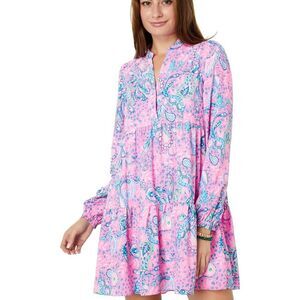 Lilly Pulitzer Winona Stretch Dress Plumeria Pink Medium NWT